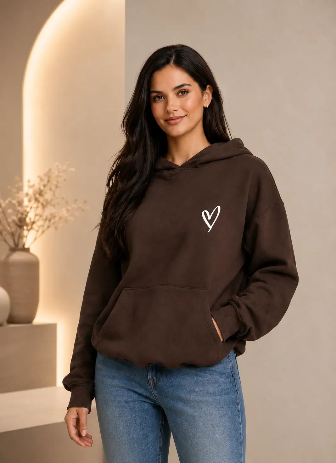 Casaco Feminino Moletom Coração com Capuz – Casaco Feminino Moletom Coração com Capuz e Bolso | Use Virela
