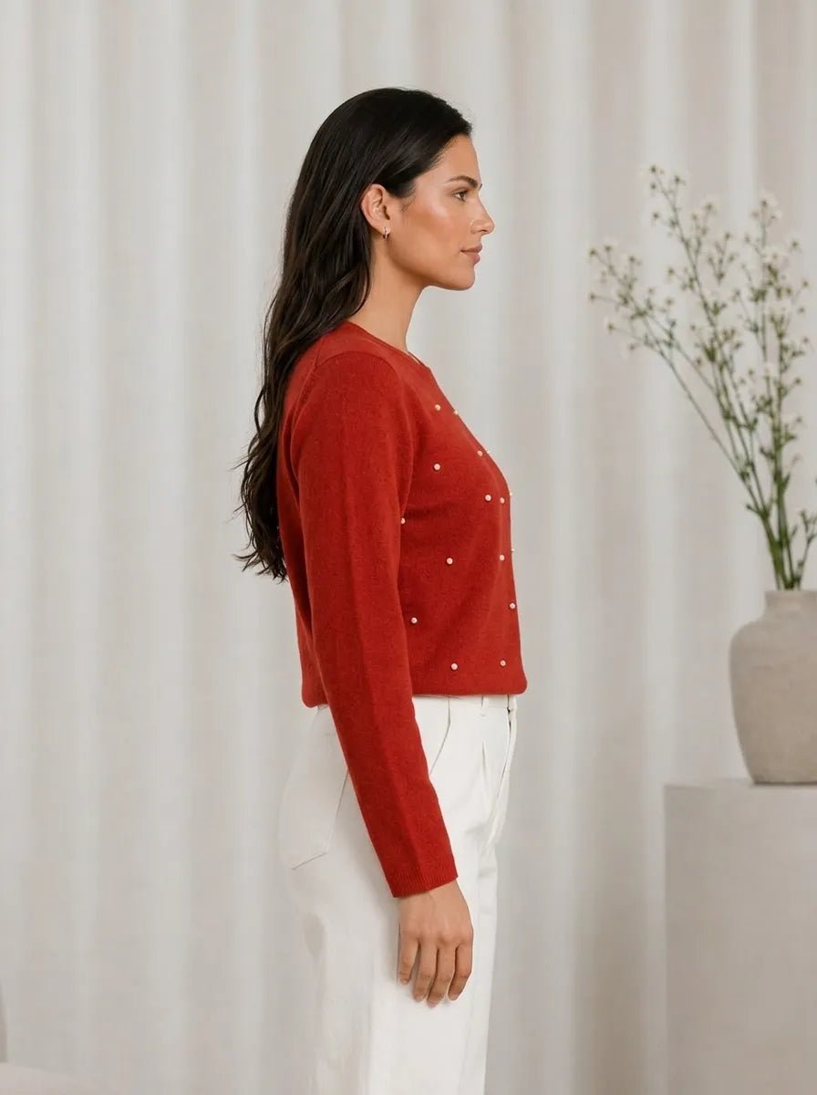 Casaco Feminino Lanzinha com Pérolas Elegante – Casaco Feminino Lanzinha com Pérolas Elegante | Use Virela