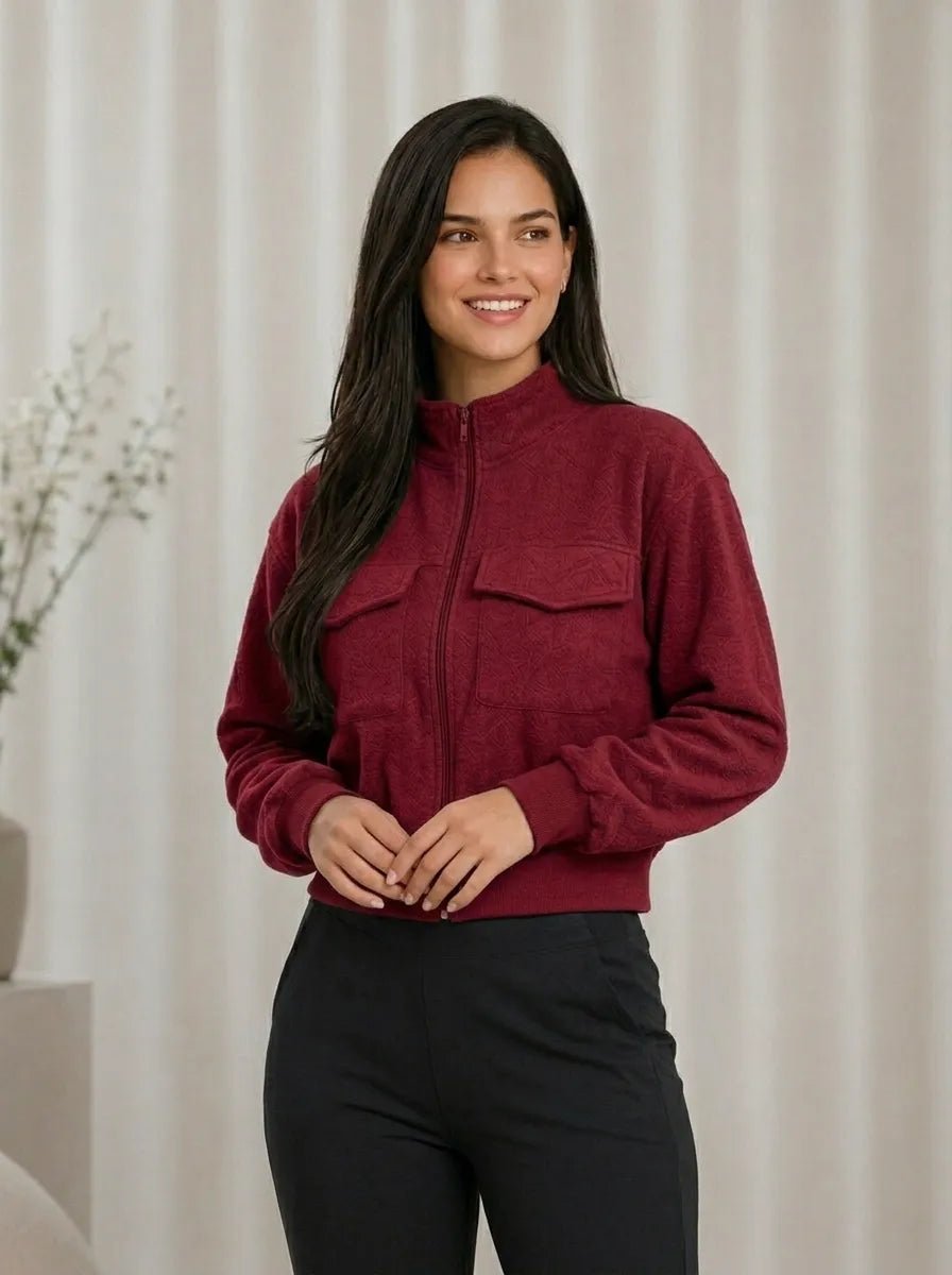 Casaco Feminino Elegante Manga Longa com Fecho – Casaco Feminino Manga Longa com Fecho Elegante | Use Virela