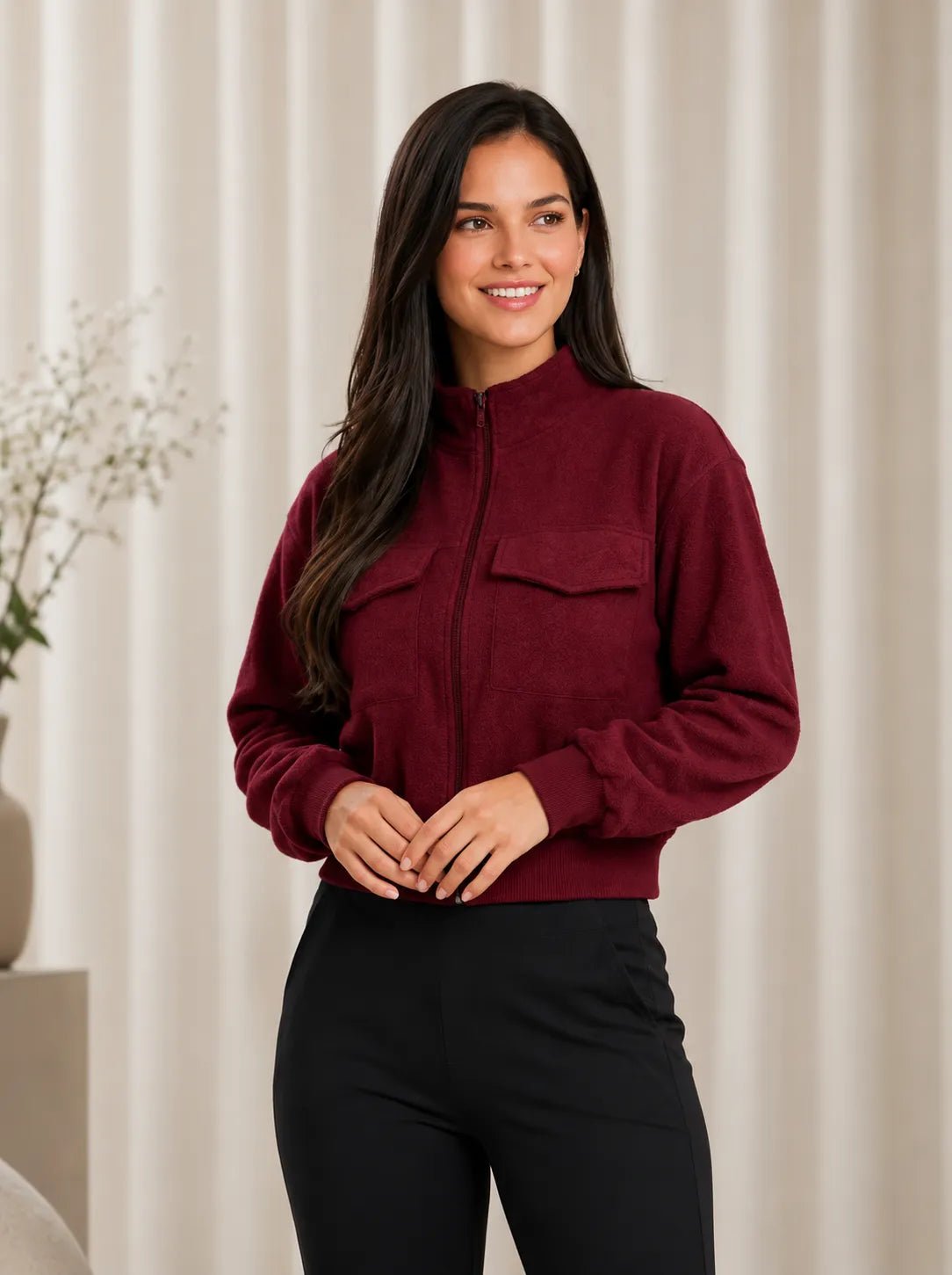 Casaco Feminino Elegante Belina – Casaco Feminino Manga Longa com Fecho Elegante | Use Virela