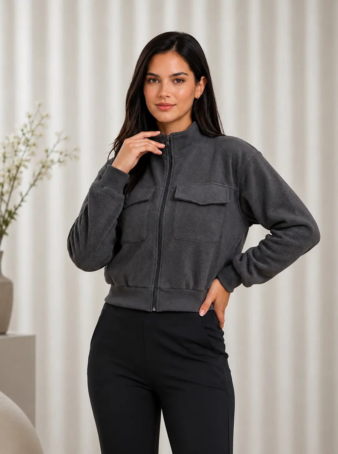 Casaco Feminino Elegante Belina – Casaco Feminino Manga Longa com Fecho Elegante | Use Virela