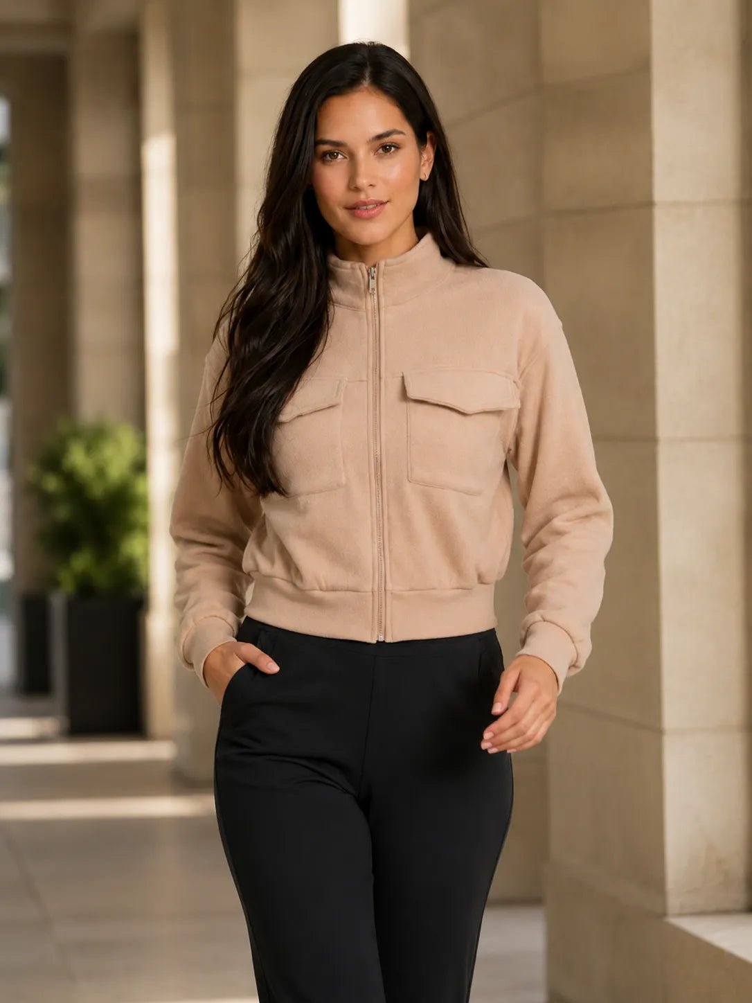 Casaco Feminino Elegante Belina – Casaco Feminino Manga Longa com Fecho Elegante | Use Virela