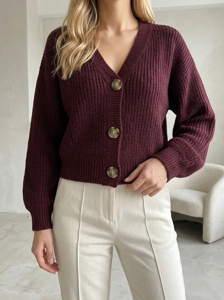 Casaco Feminino Tricot Sofisticado com Botões – Casaco Feminino Tricot Sofisticado com Botões | Use Virela