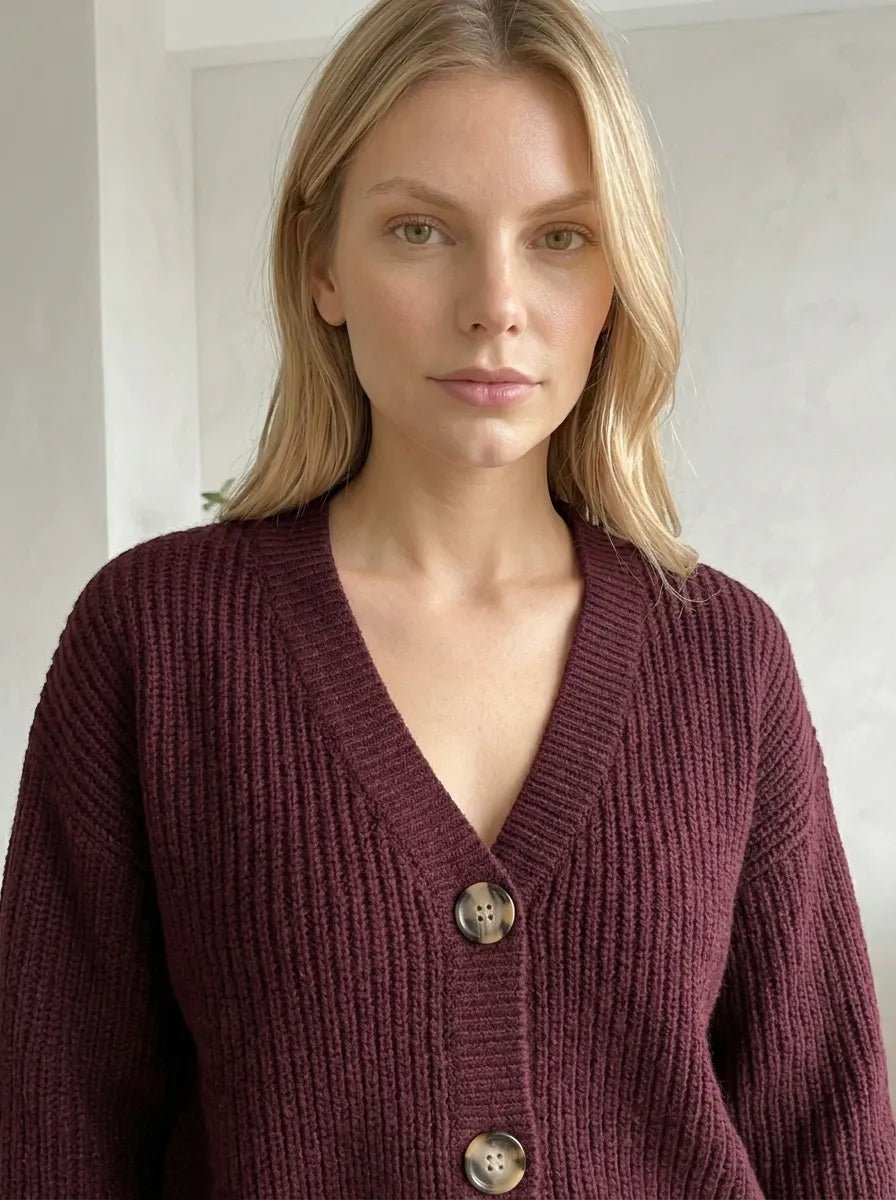 Casaco Feminino Tricot com Botões Lisse Elegante – Casaco Feminino Tricot com Botões Lisse Elegante | Use Virela