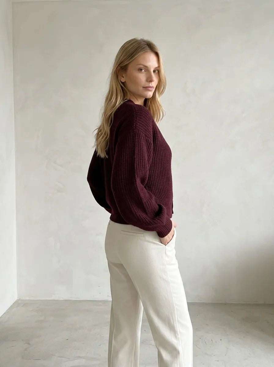 Casaco Feminino Tricot com Botões Lisse Elegante – Casaco Feminino Tricot com Botões Lisse Elegante | Use Virela