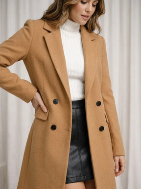 Casaco Sobretudo Feminino Lã Batida com Lapela Elegante – Casaco Sobretudo Feminino Lã Batida com Lapela Elegante | Use Virela