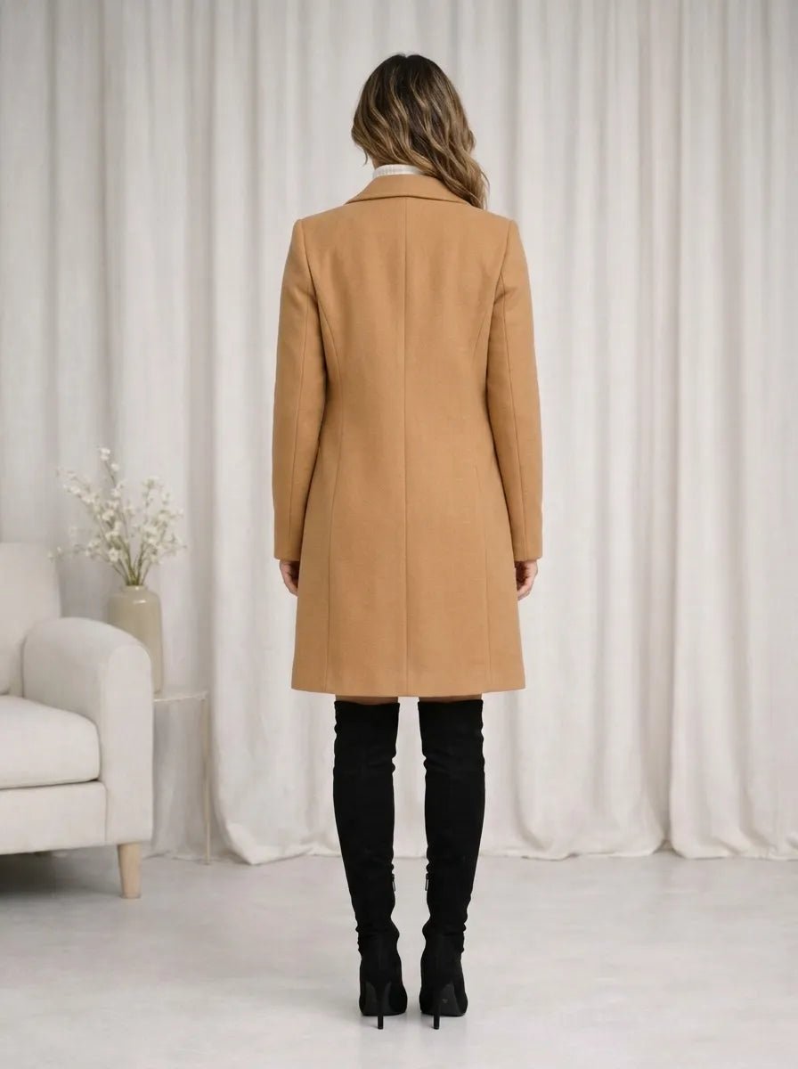 Casaco Sobretudo Feminino Lã Batida com Lapela Elegante – Casaco Sobretudo Feminino Lã Batida com Lapela Elegante | Use Virela