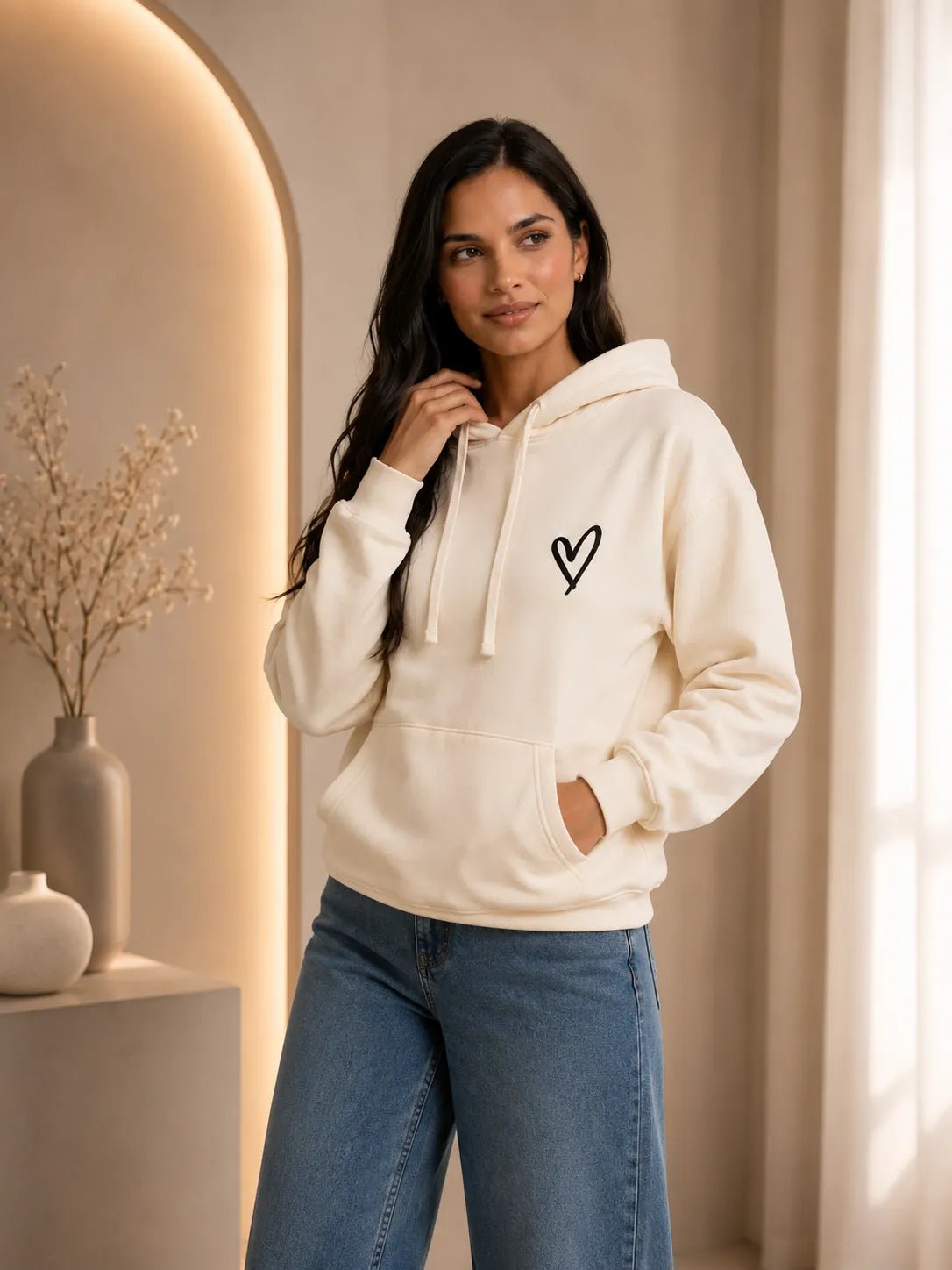Casaco Feminino Moletom Coração com Capuz – Casaco Feminino Moletom Coração com Capuz e Bolso | Use Virela
