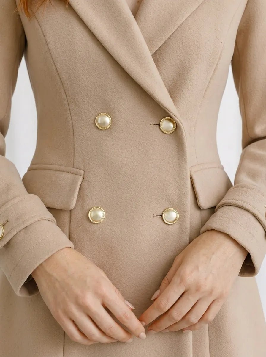 Sobretudo Feminino Elegante Alongado com Lapela e Botões – Sobretudo Feminino Elegante Alongado com Lapela e Botões | Use Virela