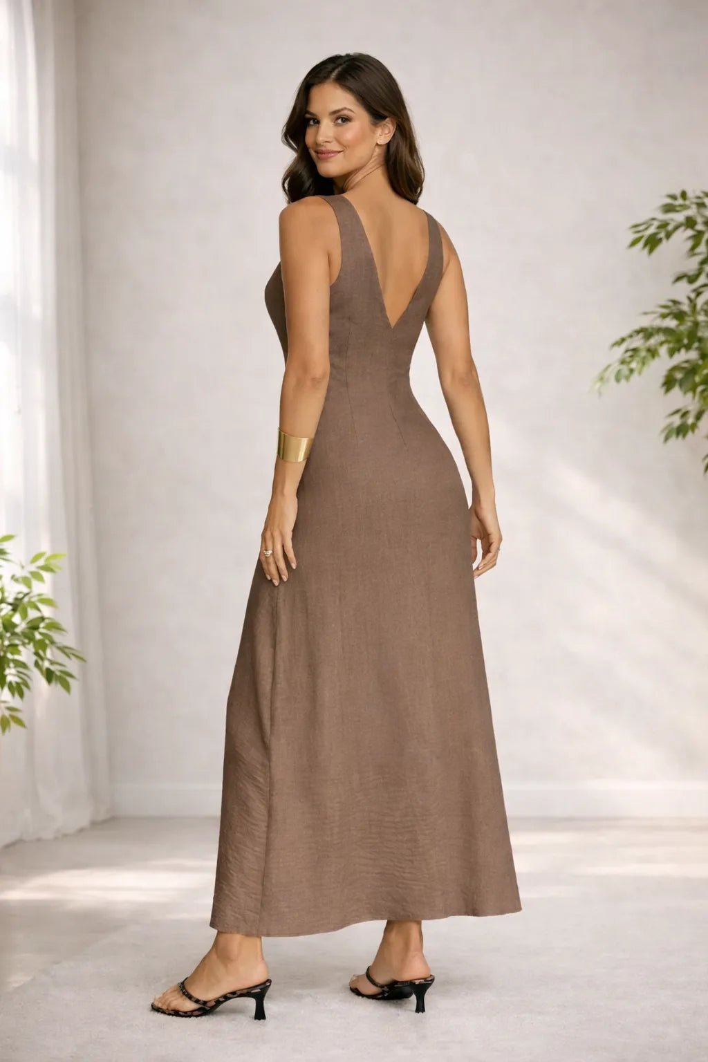 Vestido Longo Plissado Costas V Elegante – Vestidos / Vestido Longo | Use Virela