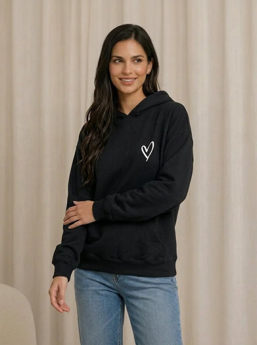 Casaco Feminino Moletom Coração com Capuz e Bolso – Casaco Feminino Moletom Coração com Capuz e Bolso | Use Virela