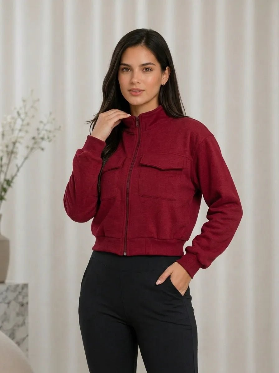 Casaco Feminino Elegante Manga Longa com Fecho – Casaco Feminino Manga Longa com Fecho Elegante | Use Virela