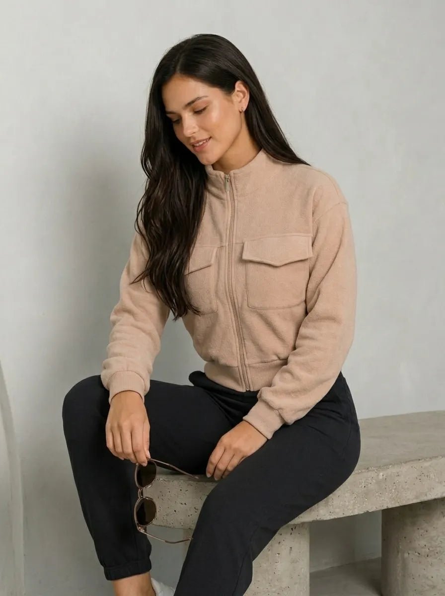 Casaco Feminino Elegante Manga Longa com Fecho – Casaco Feminino Manga Longa com Fecho Elegante | Use Virela