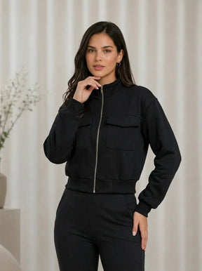Casaco Feminino Elegante Manga Longa com Fecho – Casaco Feminino Manga Longa com Fecho Elegante | Use Virela