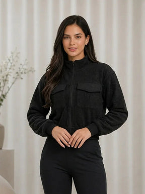 Casaco Feminino Elegante Manga Longa com Fecho – Casaco Feminino Manga Longa com Fecho Elegante | Use Virela