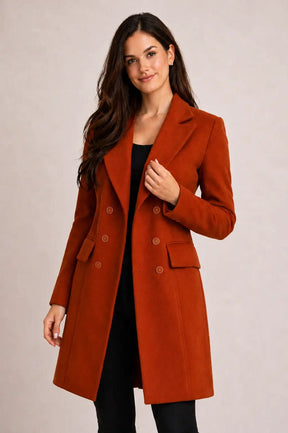 Sobretudo Feminino Elegante de Lã Batida com Botões – Sobretudo Feminino Elegante Clássic | Use Virela
