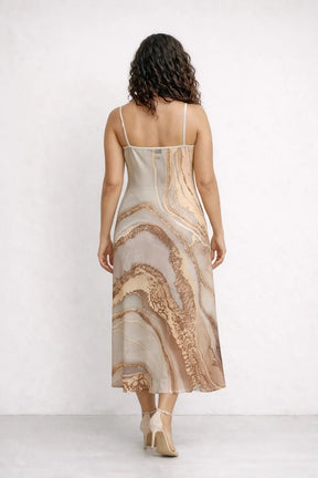 Vestido Longo Marmorizado Elegante – Vestidos / Vestido Longo | Use Virela