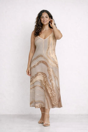 Vestido Longo Marmorizado Elegante – Vestidos / Vestido Longo | Use Virela